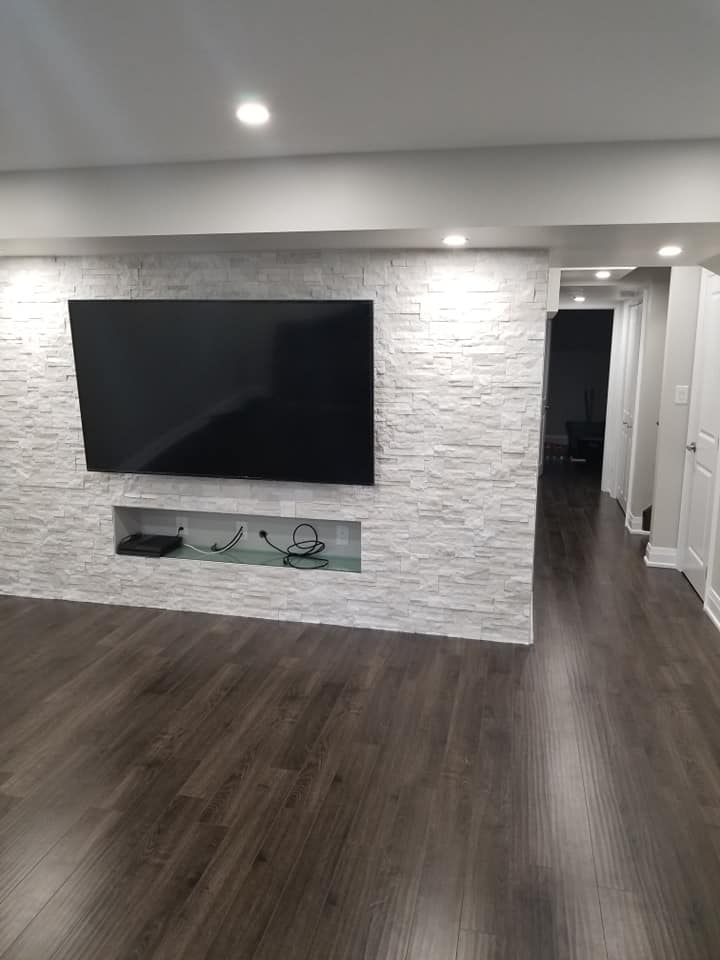 Basement build from unfinished to finished living space, Erin, ON