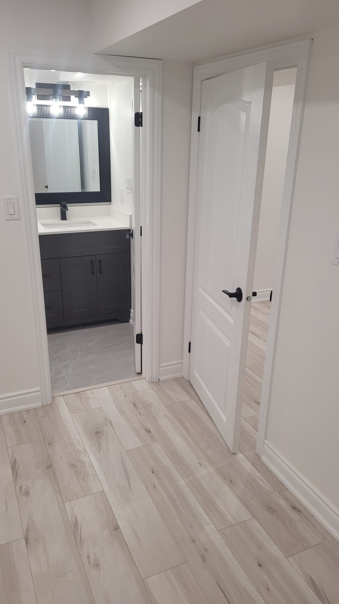 Completed basement renovation project, Palgrave, ON