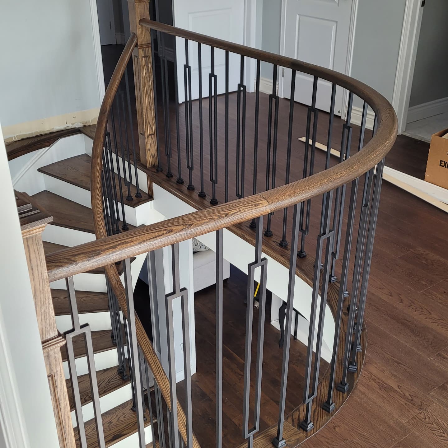 Stair rebuild with new railing by PG Pro Construction, Caledon, ON